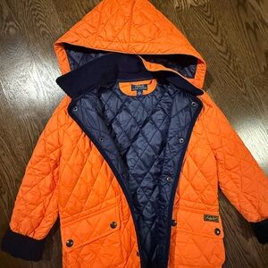 Polo by Ralph Lauren Orange and Navy Kids Puffer Jacket